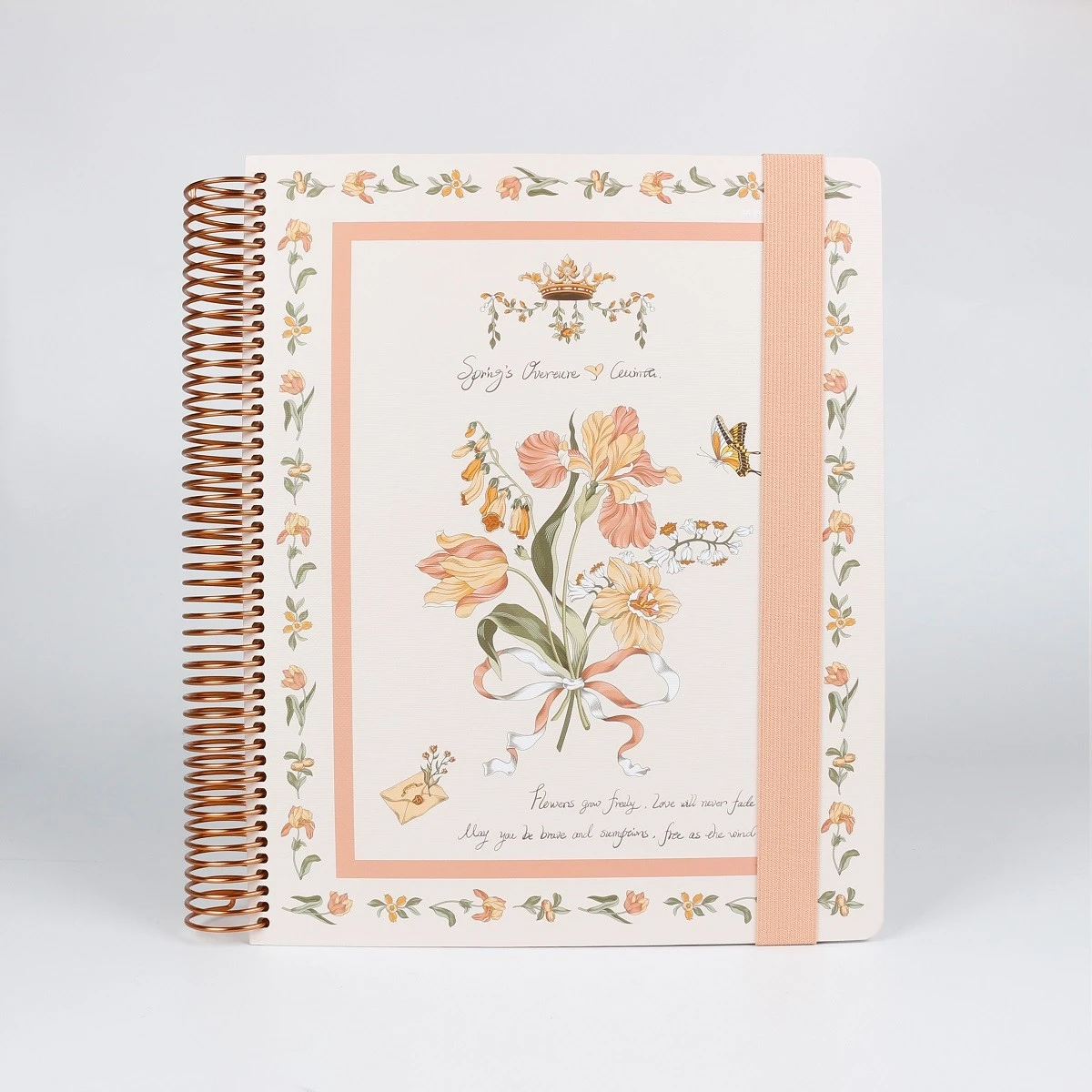 A4 Sprial Notebook Secret Floral Message Seven-Split Pages Artistic Style High Appearance Quality Gift Box best