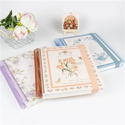 Špirálový notebook A4 Tajná kvetinová správa Sedem-rozdelených strán Umelecký štýl Vysoký vzhľad Kvalita Darčeková krabička